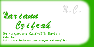 mariann czifrak business card